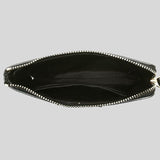 COACH Corner Zip Wristlet In Signature Canvas Brown Black 58035
