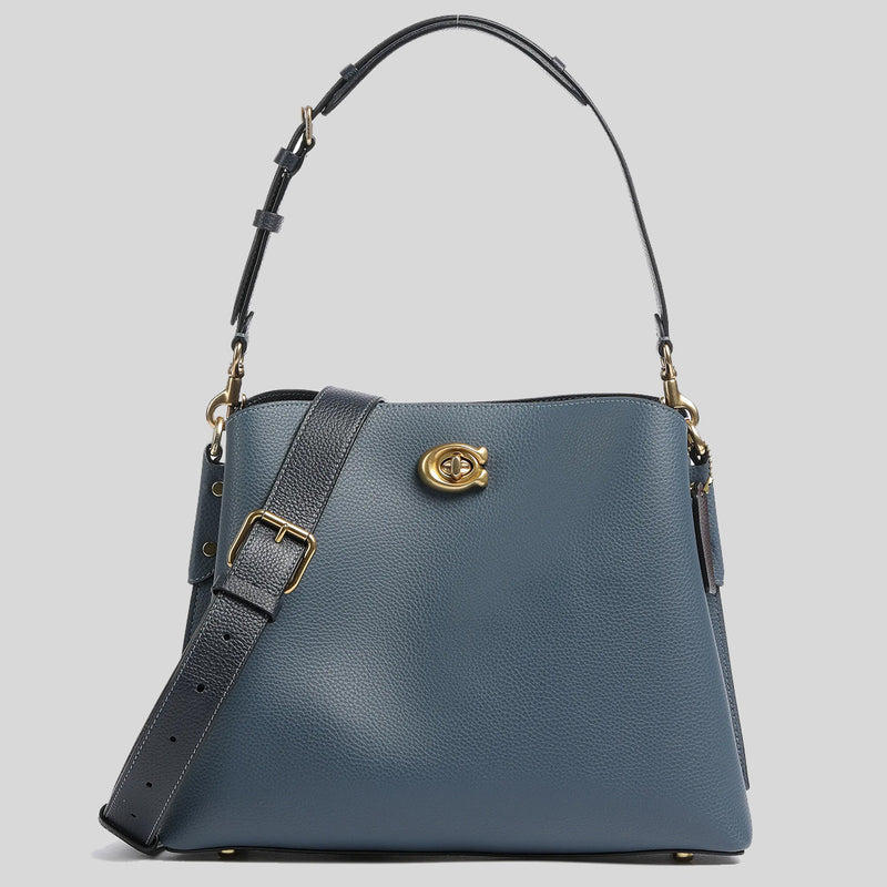 COACH Willow Shoulder Bag In Colorblock Denim C2590 lussocitta lusso citta