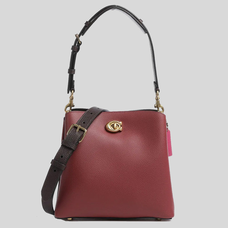 COACH Willow Bucket Bag In Colorblock Cherry C3766 lussocitta lusso citta