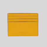 COACH Pebble Leather Flat Card Case Yellow CC129