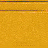 COACH Pebble Leather Flat Card Case Yellow CC129