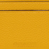 COACH Pebble Leather Flat Card Case Yellow CC129