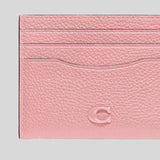 COACH Pebble Leather Flat Card Case Bubblegum CC129