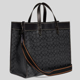 COACH Field Tote 40 In Signature Canvas With Rexy Charcoal CF077