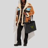 COACH Field Tote 40 In Signature Canvas With Rexy Charcoal CF077