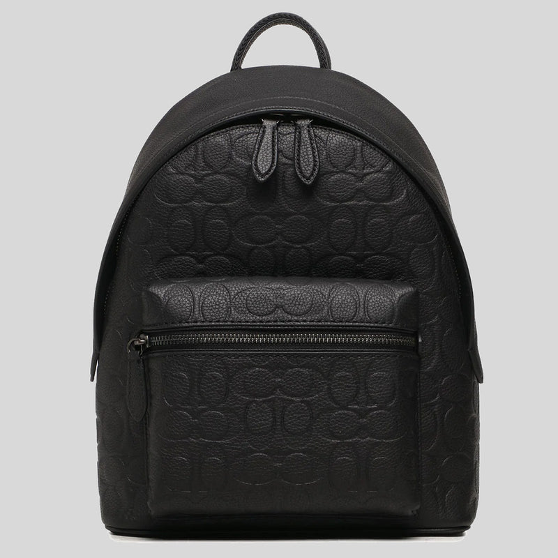 COACH Charter Backpack 24 In Signature Leather Black CH762 lussocitta lusso citta