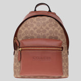 COACH Charter Backpack 24 In Signature Canvas Tan/Rust CH835 lussocitta lusso citta