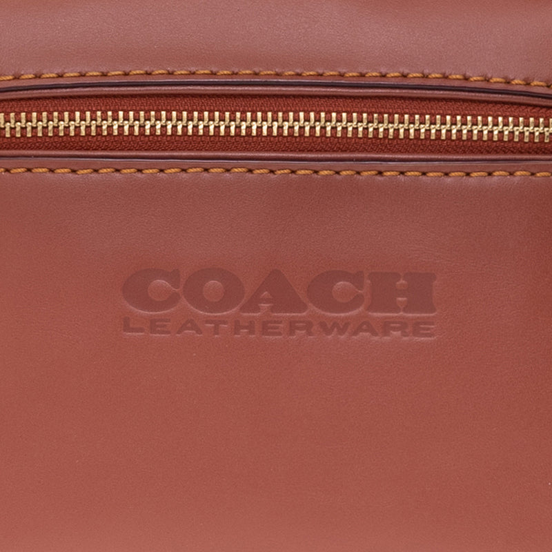 COACH Charter Backpack 24 In Signature Canvas Tan/Rust CH835