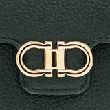 FERRAGAMO Gancini Compact Wallet Moss Green 785781