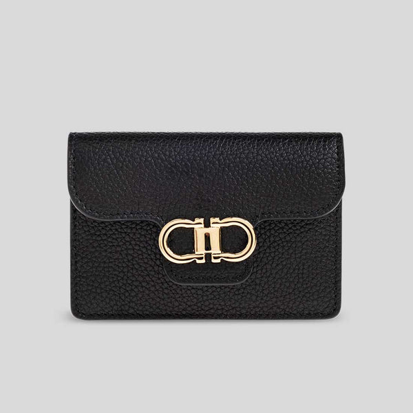 FERRAGAMO Gancini Key/Card Holder Black 785795