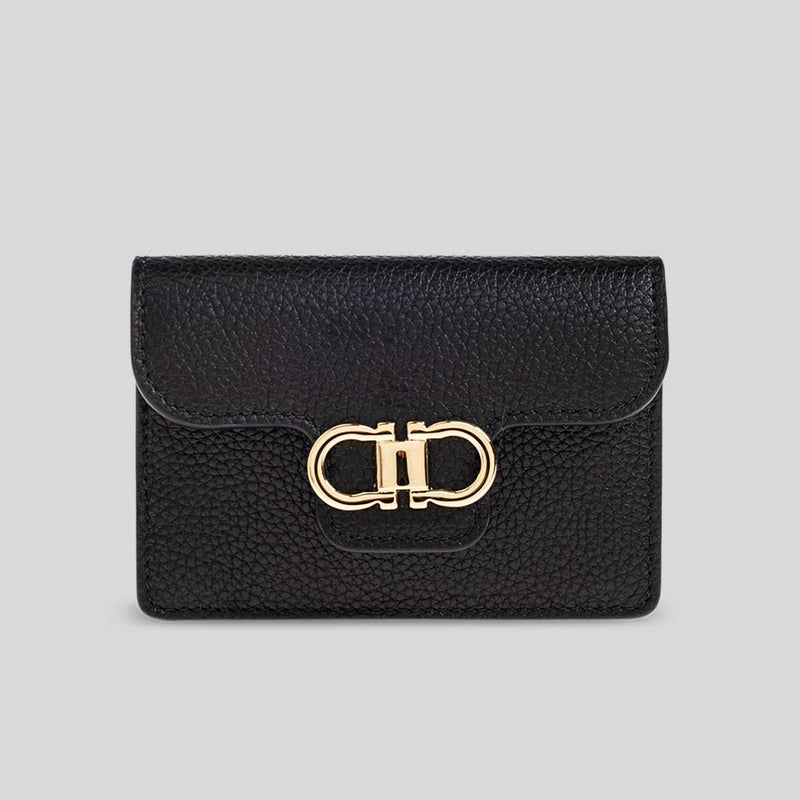 FERRAGAMO Gancini Key/Card Holder Black 785795