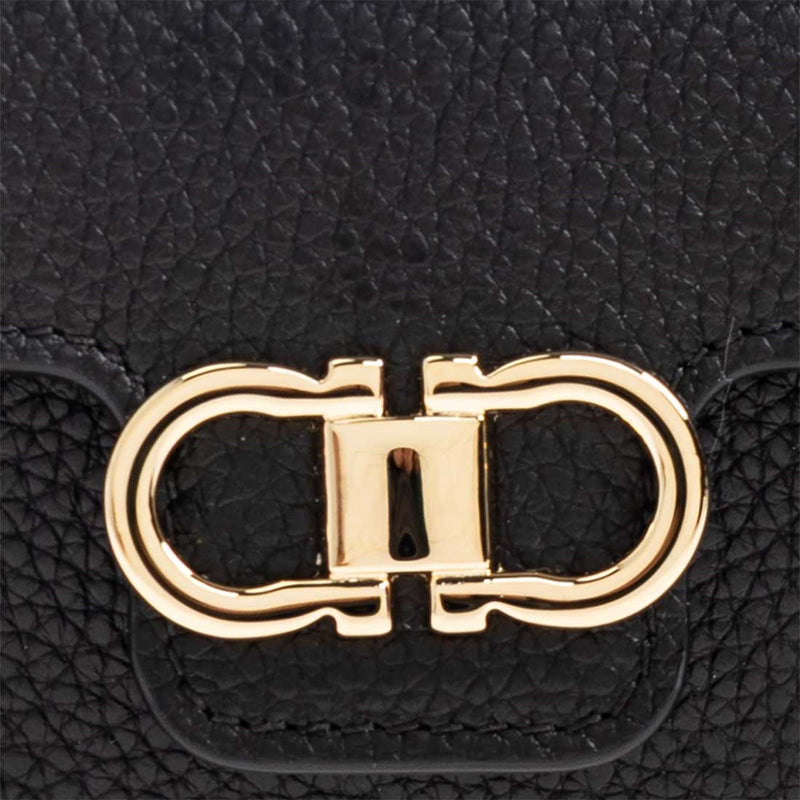 FERRAGAMO Gancini Key/Card Holder Black 785795