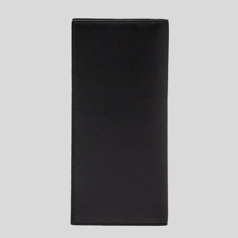 FERRAGAMO Classic Men's Leather Slim Long Bifold Wallet Black 770106