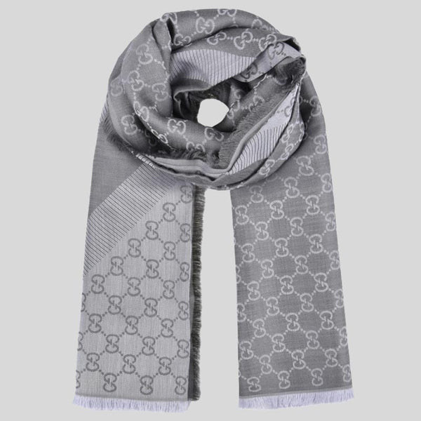 GUCCI Signature Logo GGWEB Scarf/Wrap Light Grey 281942