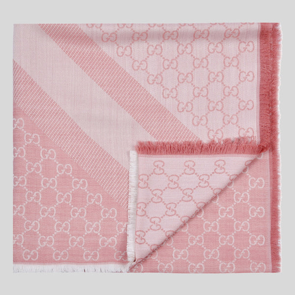 GUCCI Signature Logo GGWEB Scarf/Wrap Dusty Rose Pink 281942