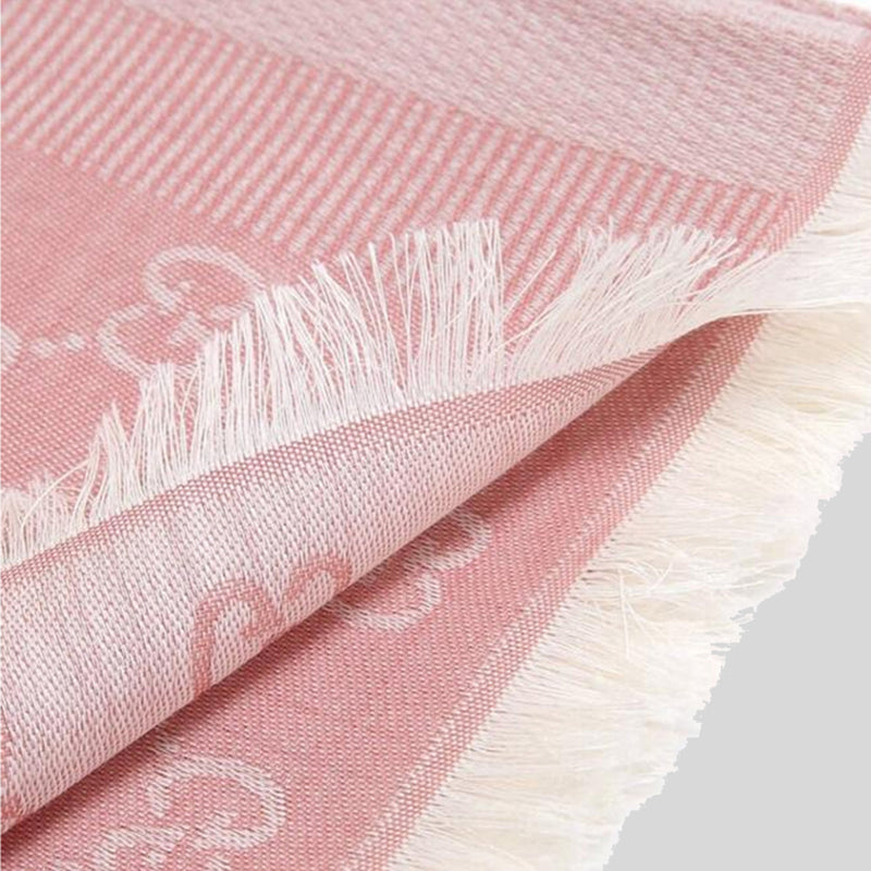 GUCCI Signature Logo GGWEB Scarf/Wrap Dusty Rose Pink 281942