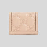 GUCCI GG Matelassé Card Case Wallet Pink Sand 723786