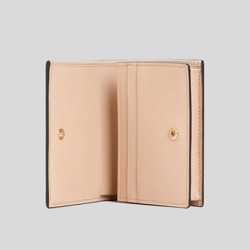GUCCI GG Matelassé Card Case Wallet Pink Sand 723786
