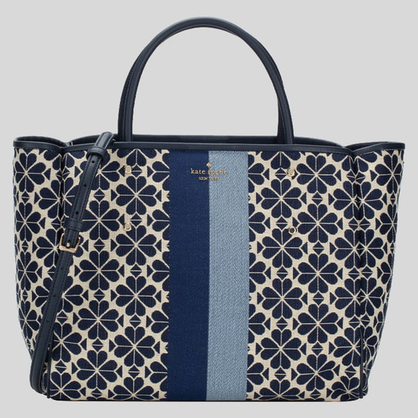 KATE SPADE Everything Spade Flower Jacquard Medium Tote Blue Multi KE481