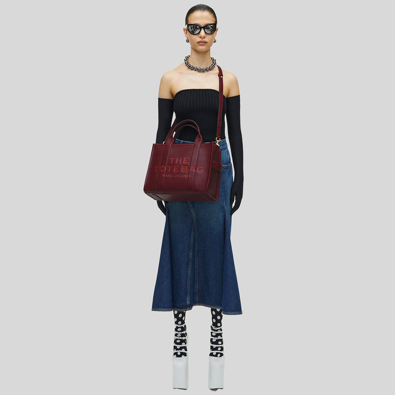 MARC JACOBS The Leather Medium Tote Bag Cherry H004L01PF21