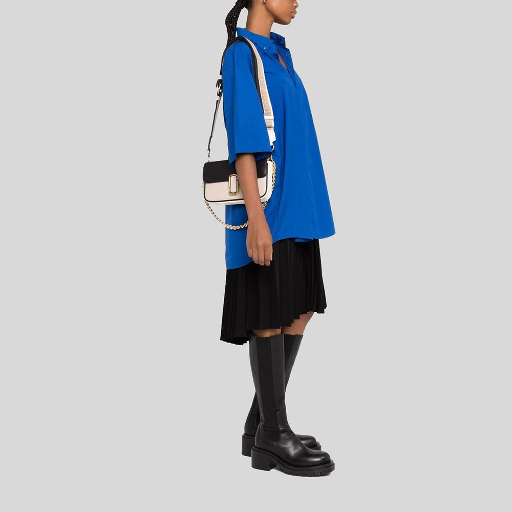 Marc Jacobs ビジネスバッグ ベージュ/ブラック Marc Jacobs The J Marc Monogram Shoulder Bag Beige Multi Ghw