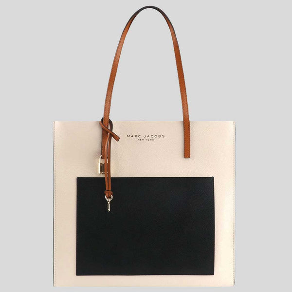 MARC JACOBS Grind Colorblocked Tote Sand Shell Multi M0016131