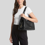 Michael Kors Rosemary Large Pebbled Leather Shoulder Bag Black 30S3G8DE3L
