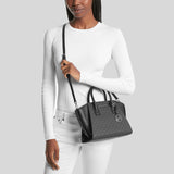 MICHAEL KORS Avril Small Logo Top Zip Satchel Black 35F1S4VM2B