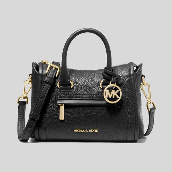 MICHAEL KORS Carine Extra-Small Pebbled Leather Satchel Black 35F2GCCC5L