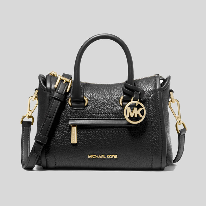 MICHAEL KORS Carine Extra-Small Pebbled Leather Satchel Black 35F2GCCC5L