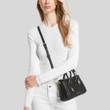 MICHAEL KORS Carine Extra-Small Pebbled Leather Satchel Black 35F2GCCC5L
