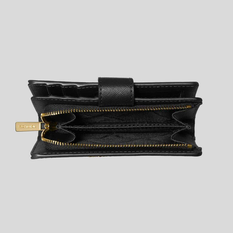 MICHAEL KORS Medium Crossgrain Leather Wallet Black 35F7GTVF2L