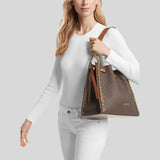 MICHAEL KORS Mina Large Signature Logo Chain Shoulder Bag Brown 35H3G4ML3B