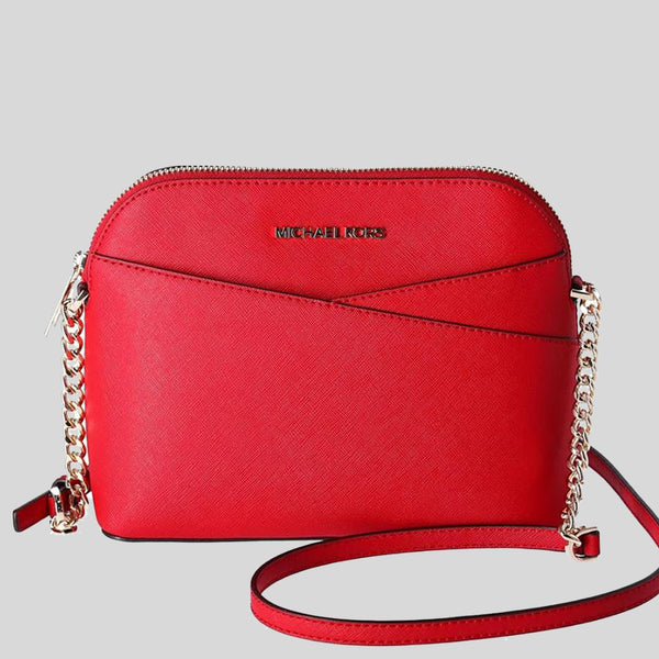 MICHAEL KORS Jet Set Travel MD Dome Crossbody Bag Bright Red 35F1GTVC6T