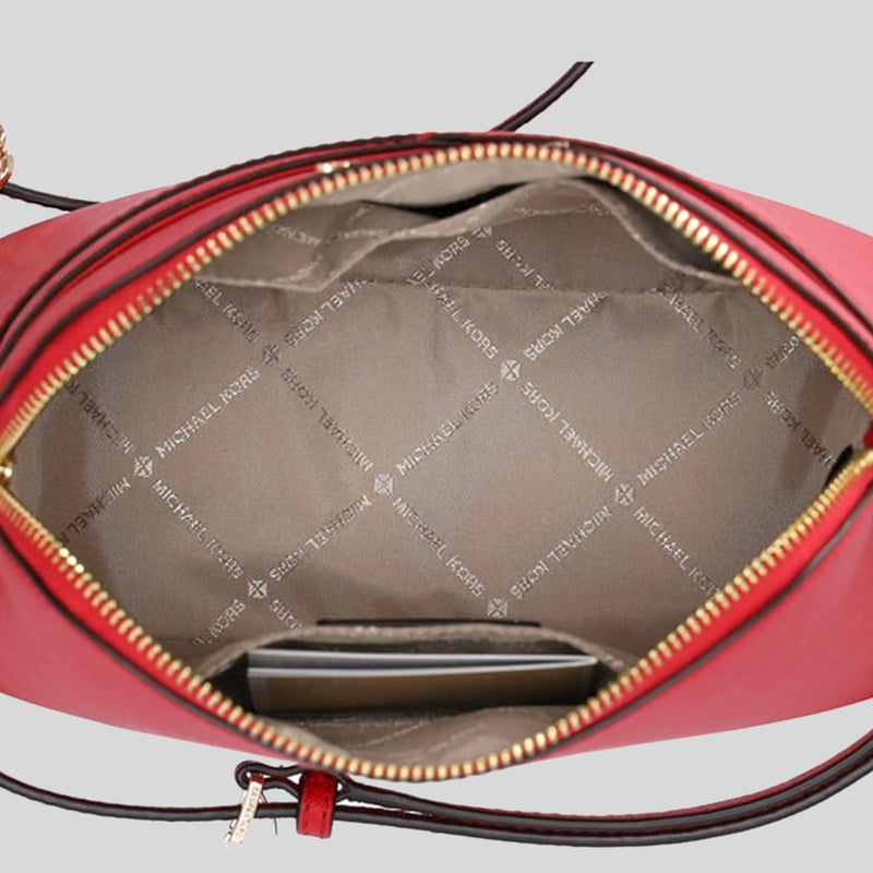 MICHAEL KORS Jet Set Travel MD Dome Crossbody Bag Bright Red 35F1GTVC6T