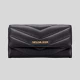 MICHAEL KORS Jet Set Travel Soft Quilted Leather Large Trifold Wallet Black 35R4GTVF9V