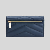 MICHAEL KORS Jet Set Travel Soft Quilted Leather Large Trifold Wallet Navy 35R4GTVF9V