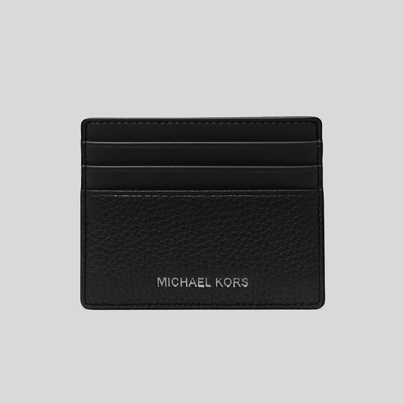 MICHAEL KORS Cooper Pebbled Leather Tall Card Case Black 36S4LCOD2L