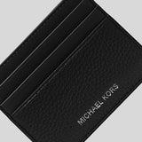 MICHAEL KORS Cooper Pebbled Leather Tall Card Case Black 36S4LCOD2L
