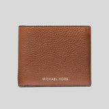 MICHAEL KORS Cooper Pebbled Leather Billfold Wallet With Coin Pouch Luggage 36T4LCOF3L
