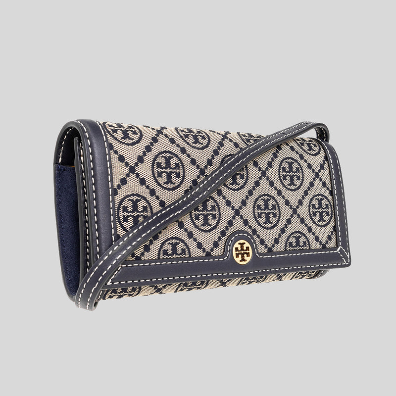 Tory Burch T Monogram Jacquard Wallet Crossbody Tory Navy 135846