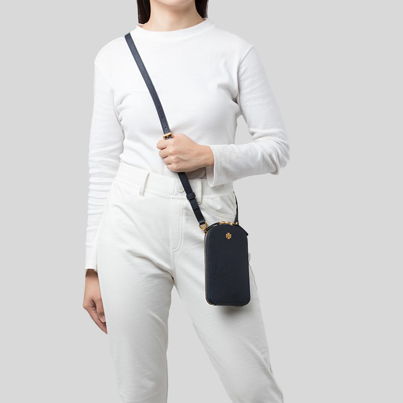 TORY BURCH Emerson Phone Crossbody Black 136096 – LussoCitta
