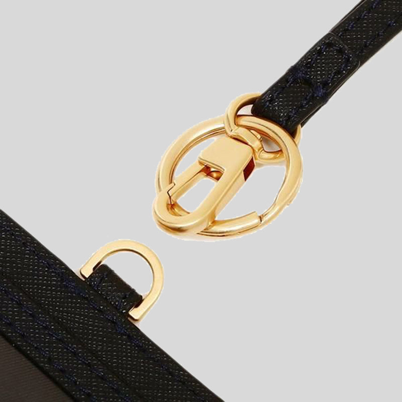 Tory Burch Emerson Leather ID Lanyard With Keyring Tory Navy 136584