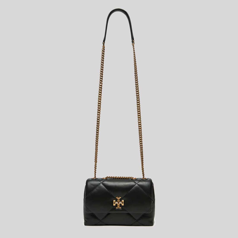 TORY BURCH Small Kira Diamond Quilt Convertible Shoulder Bag Black 154706