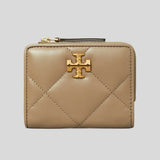 TORY BURCH Kira Diamond Quilted Leather Bifold Wallet Taupe Oak 154990
