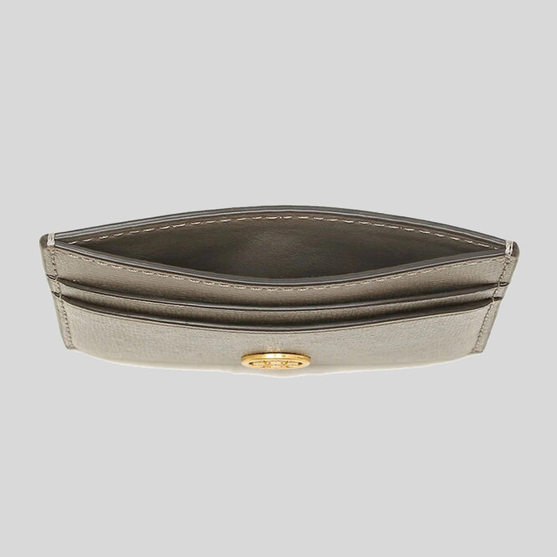 TORY BURCH Robinson Card Case Gray Heron 84070