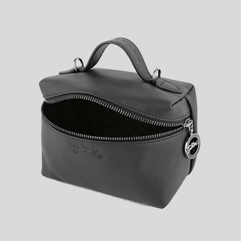 LONGCHAMP Le Pliage Extra XS Vanity Leather Handbag Black 10187987