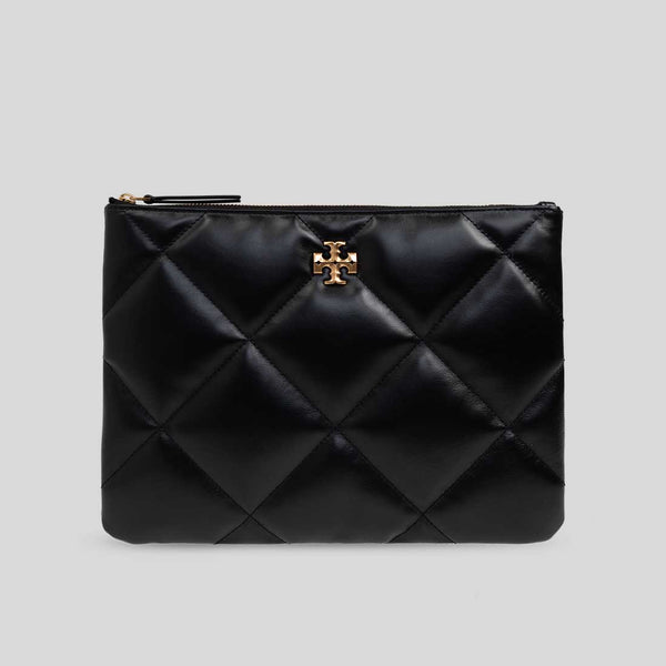 TORY BURCH Kira Diamond Quilt Pouch Black 162144