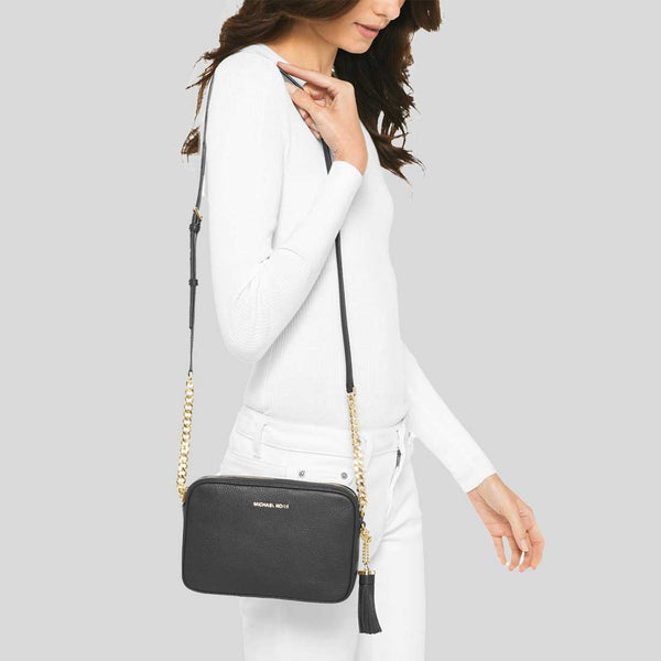 MICHAEL KORS Ginny Leather Crossbody Bag Black 32F7GGNM8L