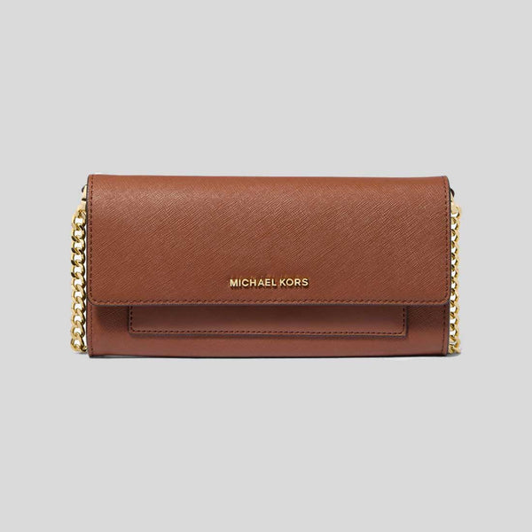 Michael Kors Jet Set Medium Saffiano Leather 2-in-1 Convertible Crossbody Bag Luggage 32S3GJ6C6L